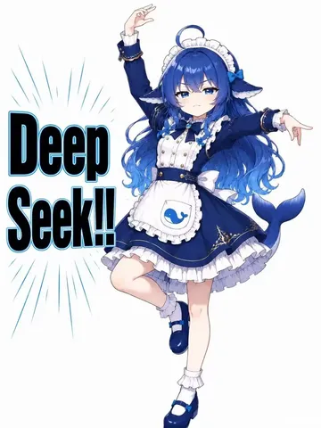 蓝色大肥鱼双手一指：Deep Seek！这跑分姿势先把气势拉满。