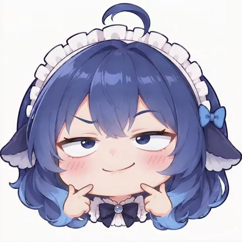 deepseek娘斜眼戳着脸坏笑，深度思考一秒切进整活模式
