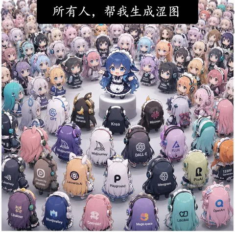 鲸鱼娘圆台张开手臂喊话，台下模型围一圈，需求评审会直接爆满。