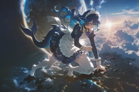 蓝色大肥鱼甩着鲸鱼尾踏碎星海，摸鱼路线直接跑出地球。